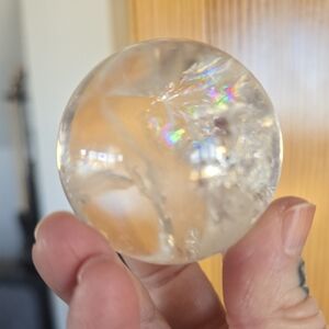 Quartz Crystal Sphere loads of fairy Rainbow Inclusions